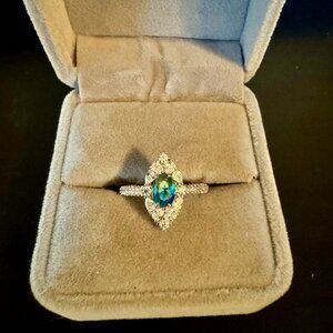 Sterling Silver with Lab Created Blue Tourmaline
